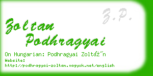 zoltan podhragyai business card